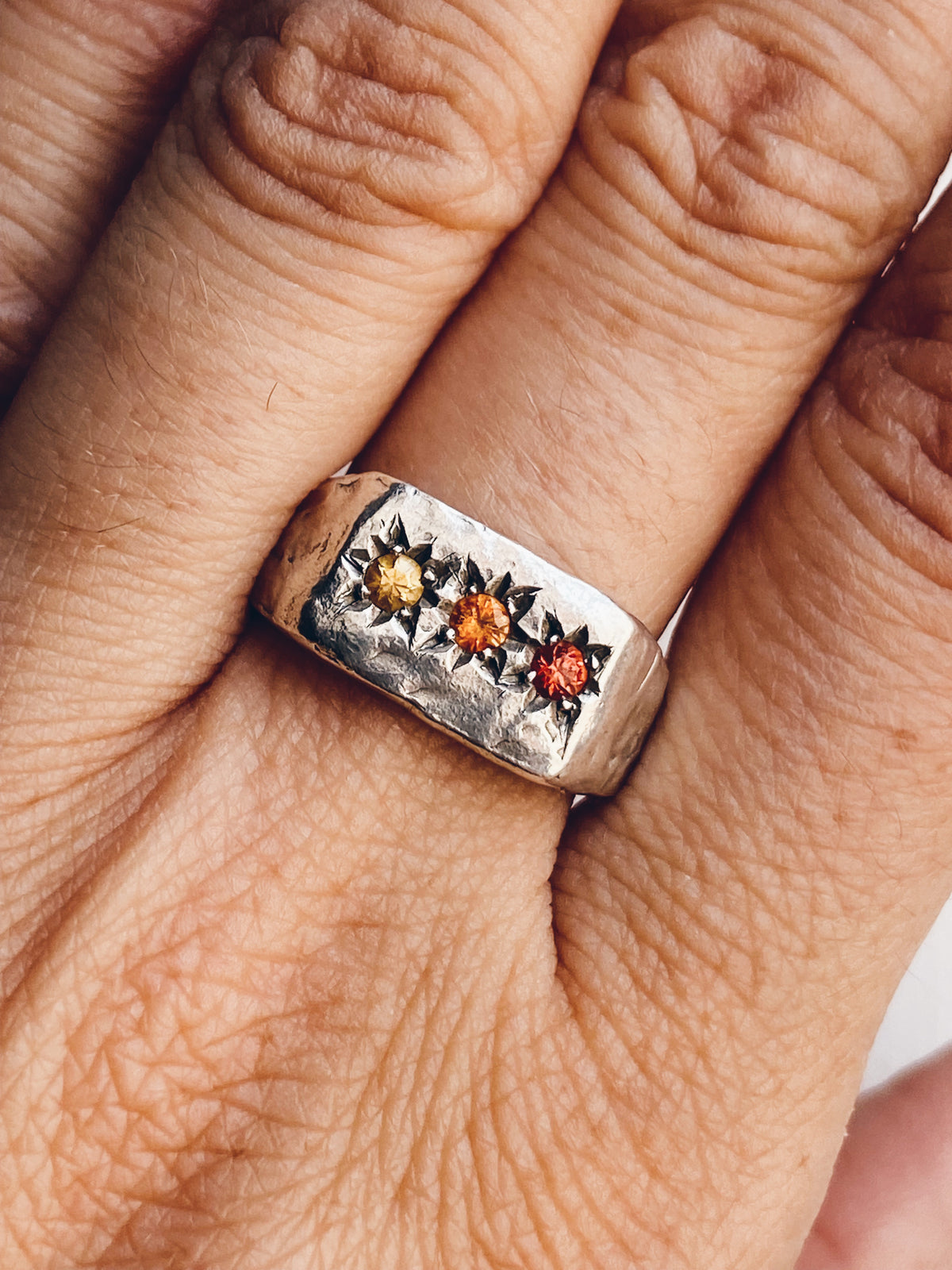 Alternate view of El Sol, 925 silver or gold-plated silver ring by Bocavolcan