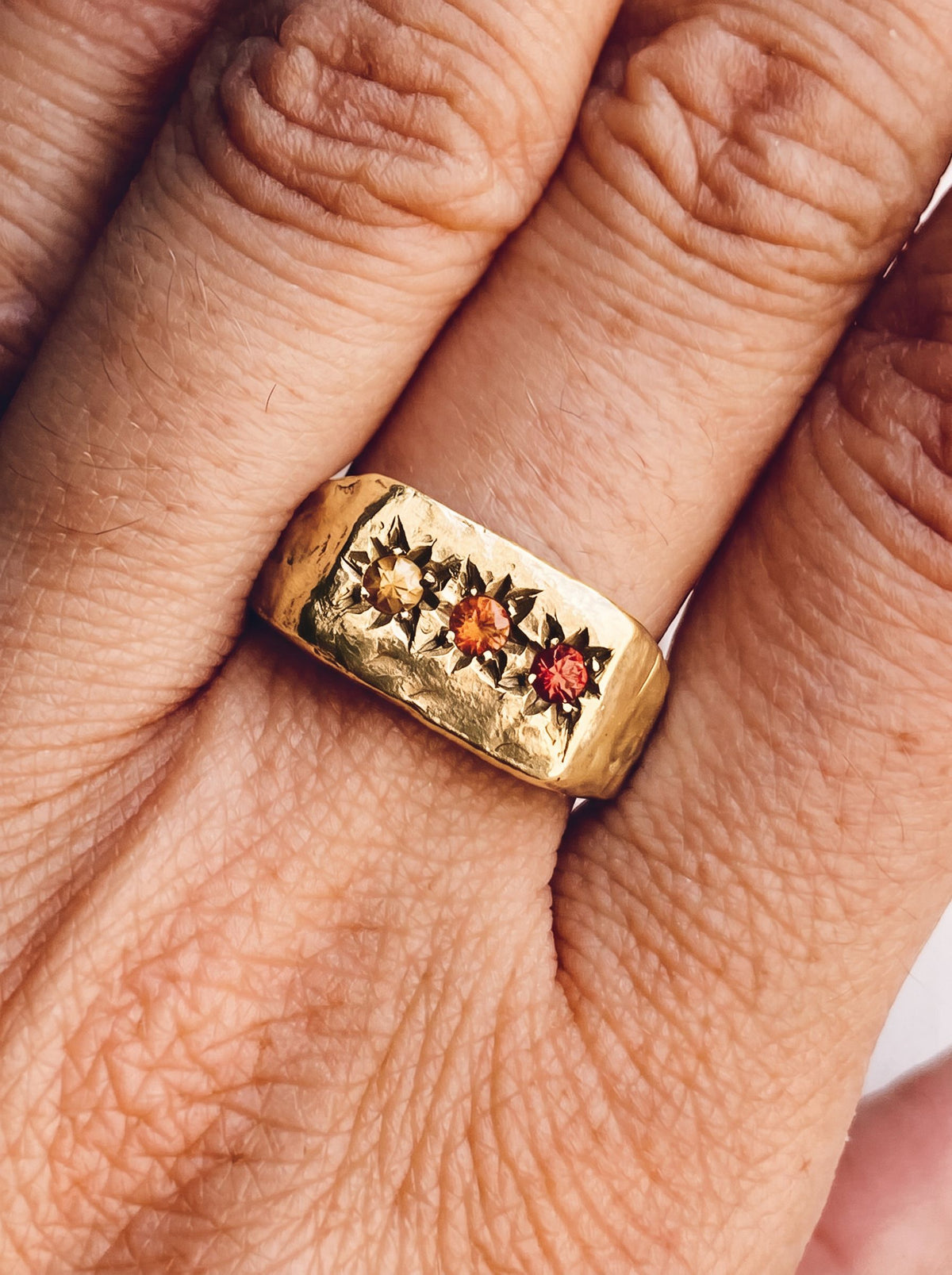 El Sol, gold-plated version, ring by Bocavolcan