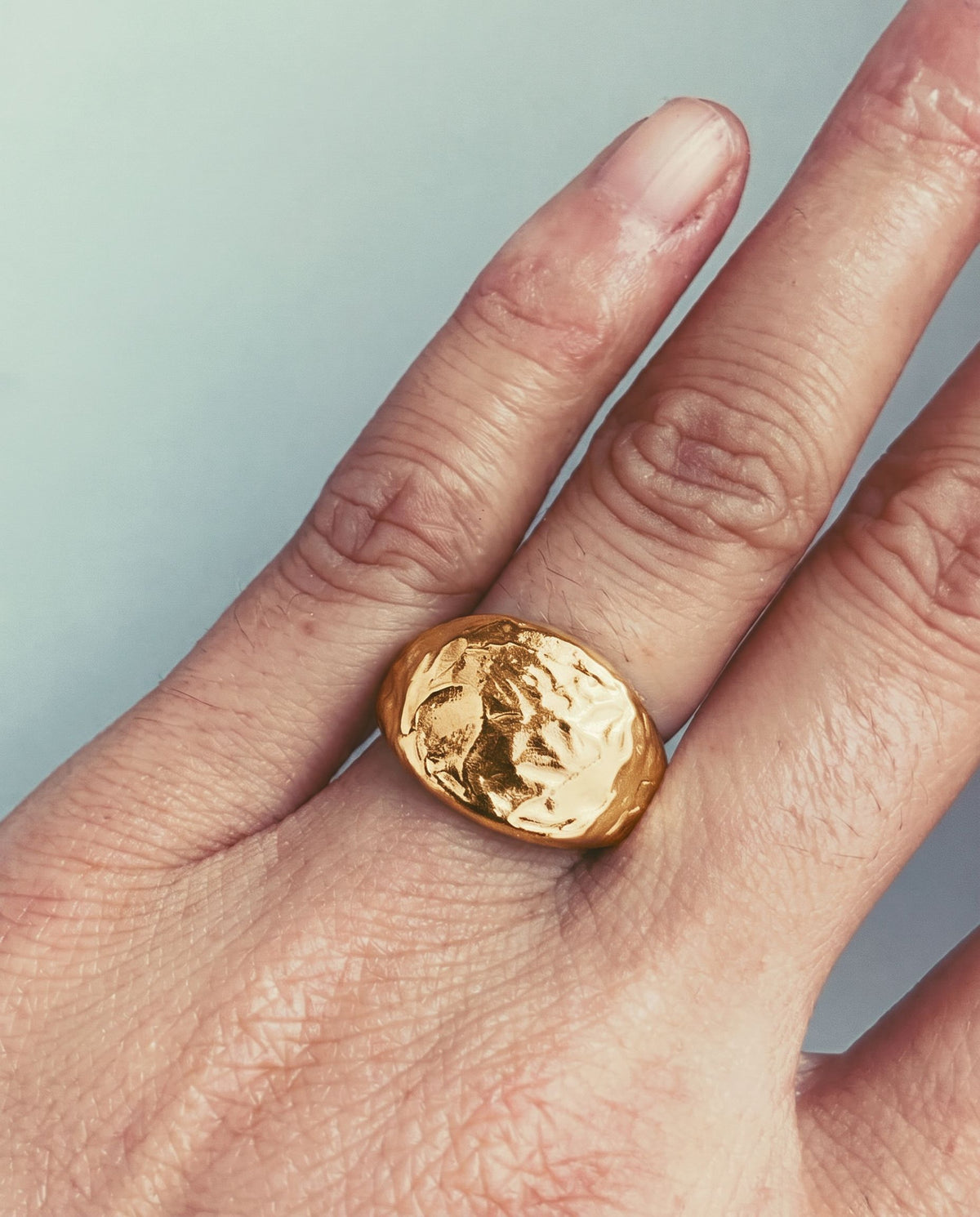 Sello Oval Horizontal, versión chapada en oro, anillo de Bocavolcan