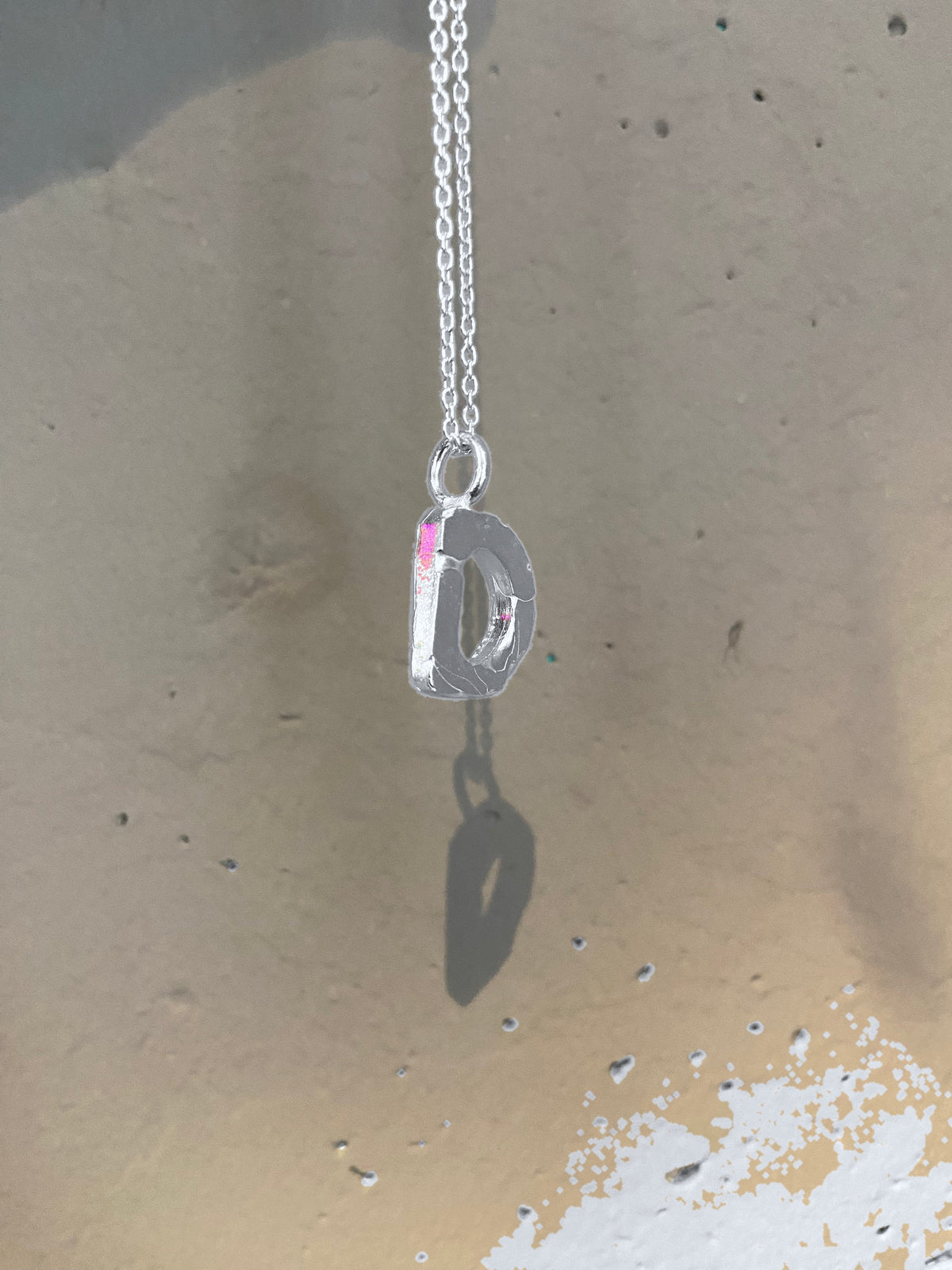 Lava Soup letter D pendant, 925 silver