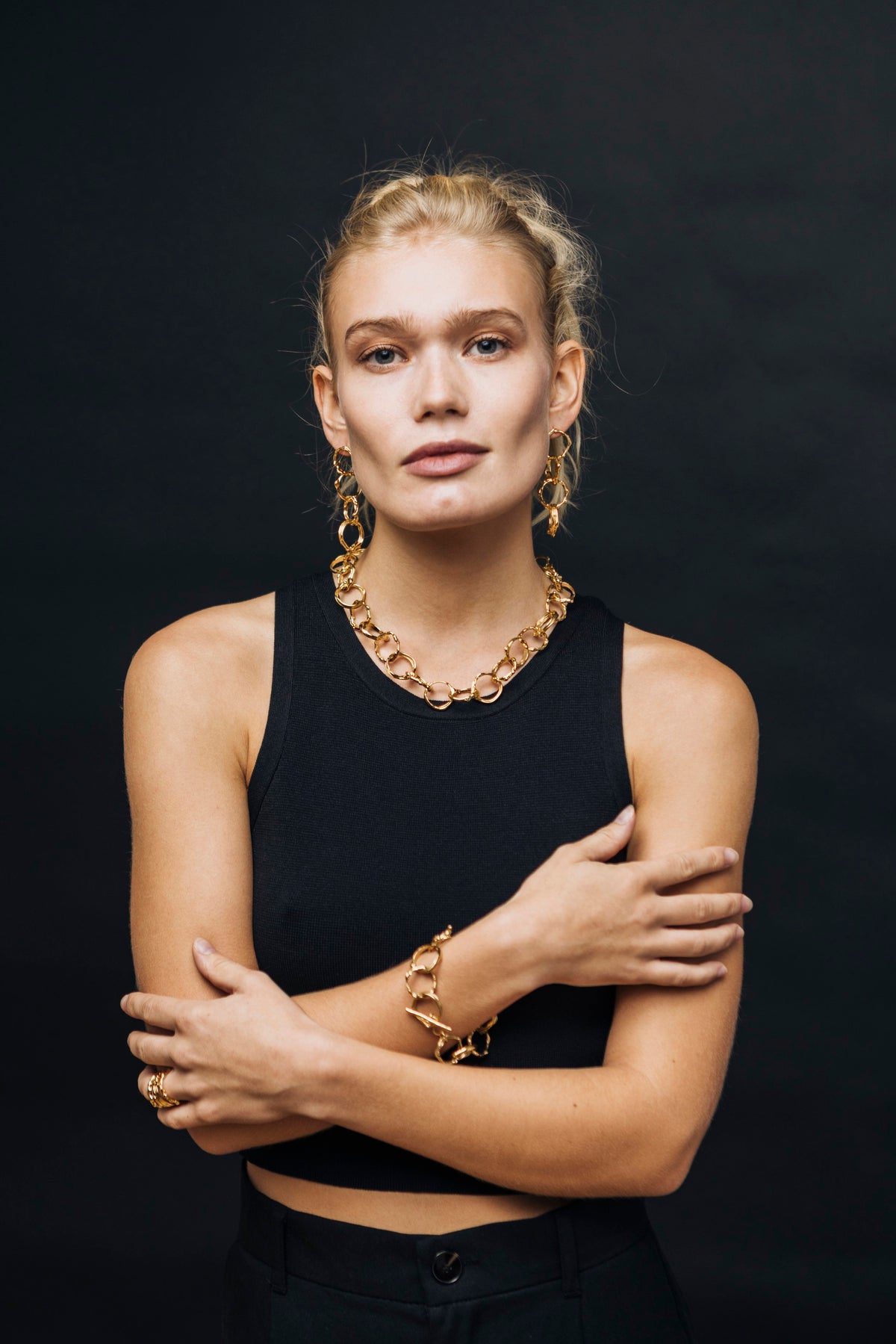 Rings Of Fire Choker, gargantilla hecha a mano por Bocavolcan, otra perspectiva