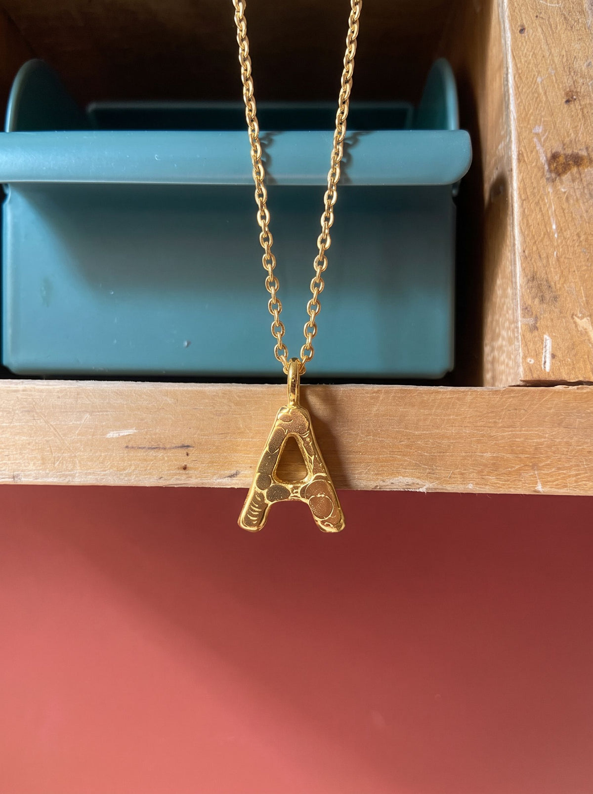 Lava Soup letter A pendant, gold-plated 925 silver
