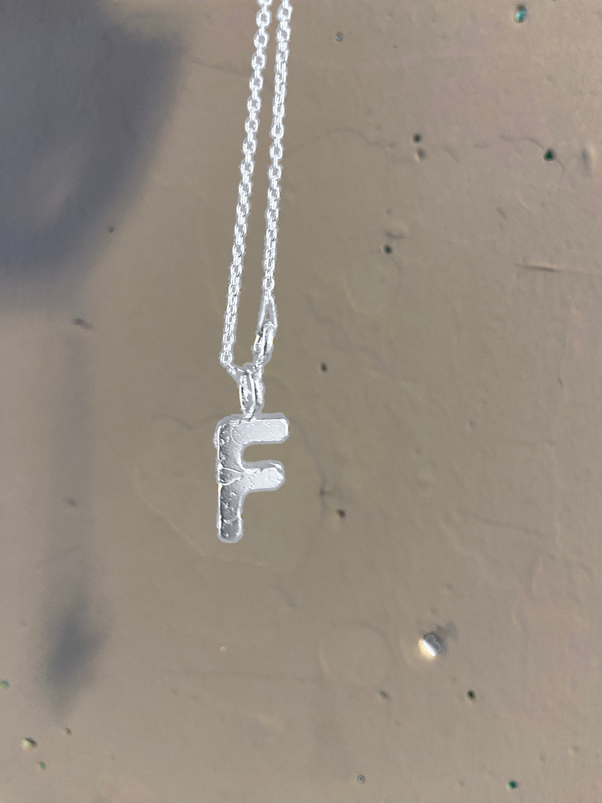 Lava Soup letter F pendant, 925 silver