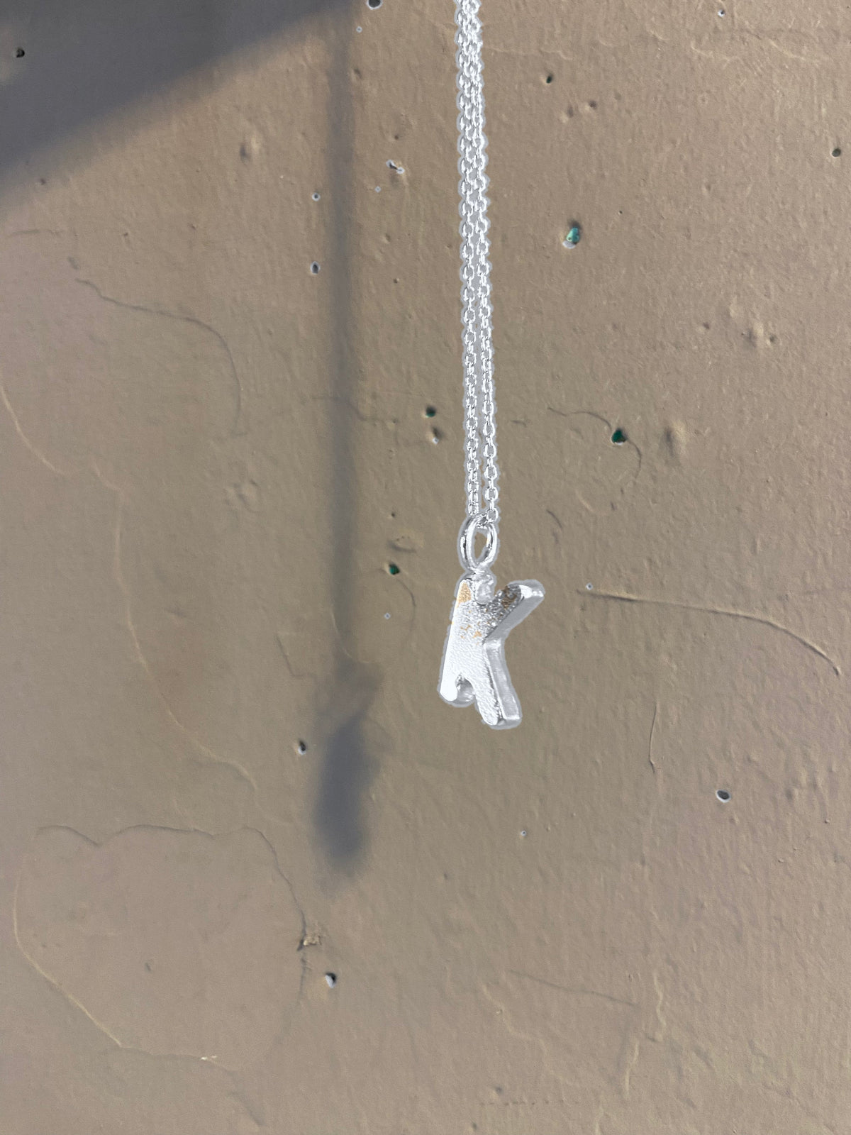 Lava Soup letter K pendant, 925 silver
