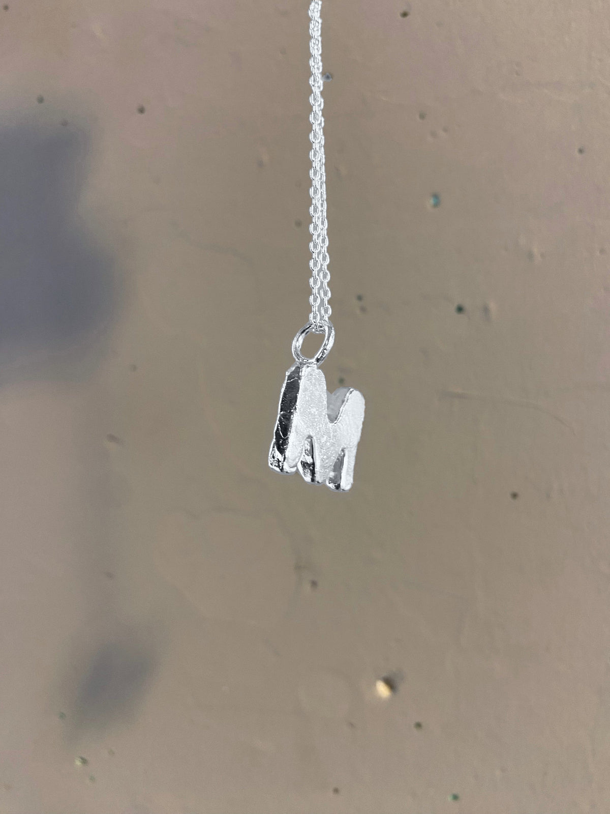 Lava Soup letter M pendant, 925 silver