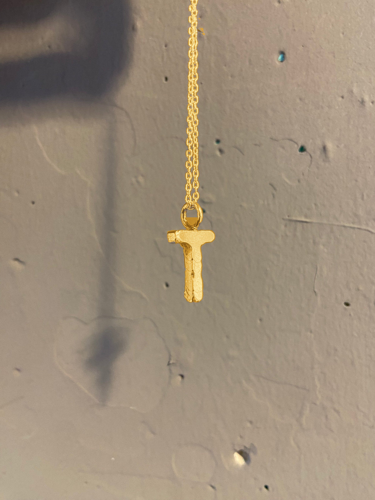 Lava Soup letter T pendant, gold-plated 925 silver