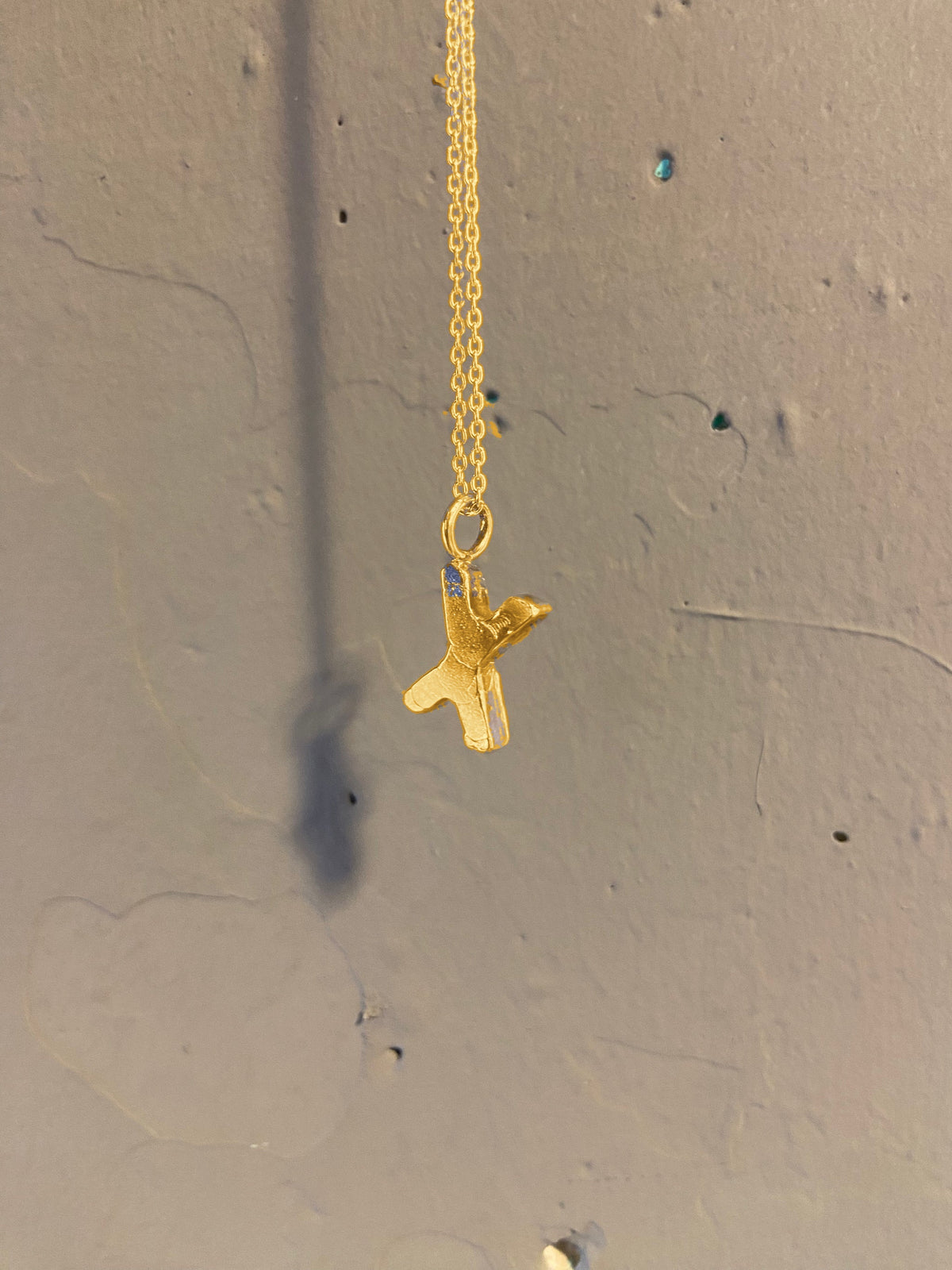 Lava Soup letter X pendant, gold-plated 925 silver