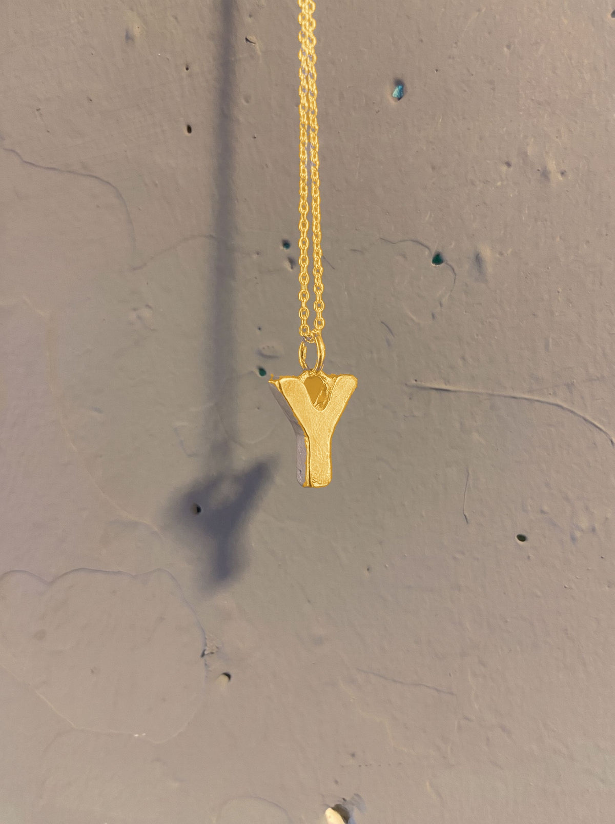 Lava Soup letter Y pendant, gold-plated 925 silver