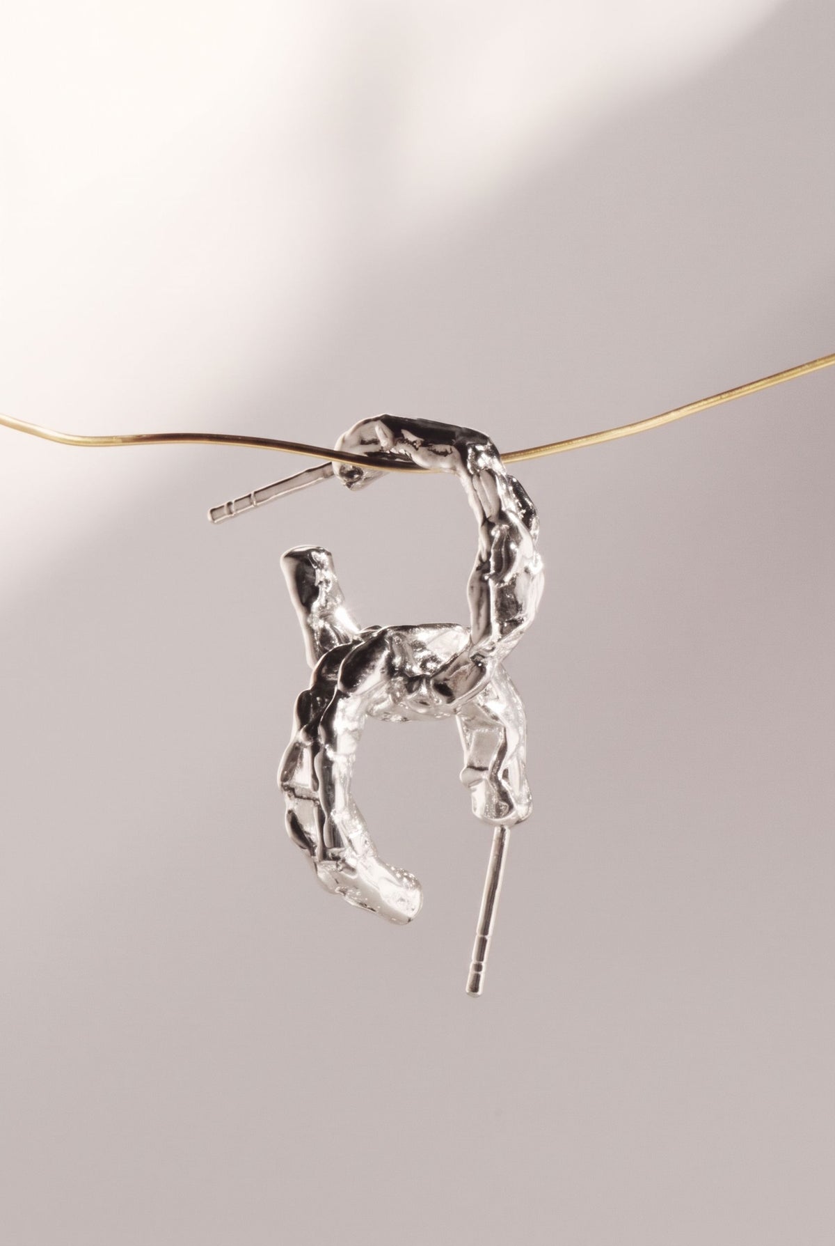 Luna Origen Hoops, silver version, hoop earrings by Bocavolcan