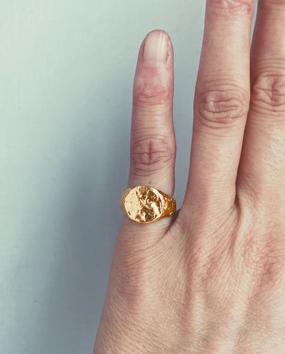 Sello Circular Mini, versión chapada en oro, anillo de Bocavolcan