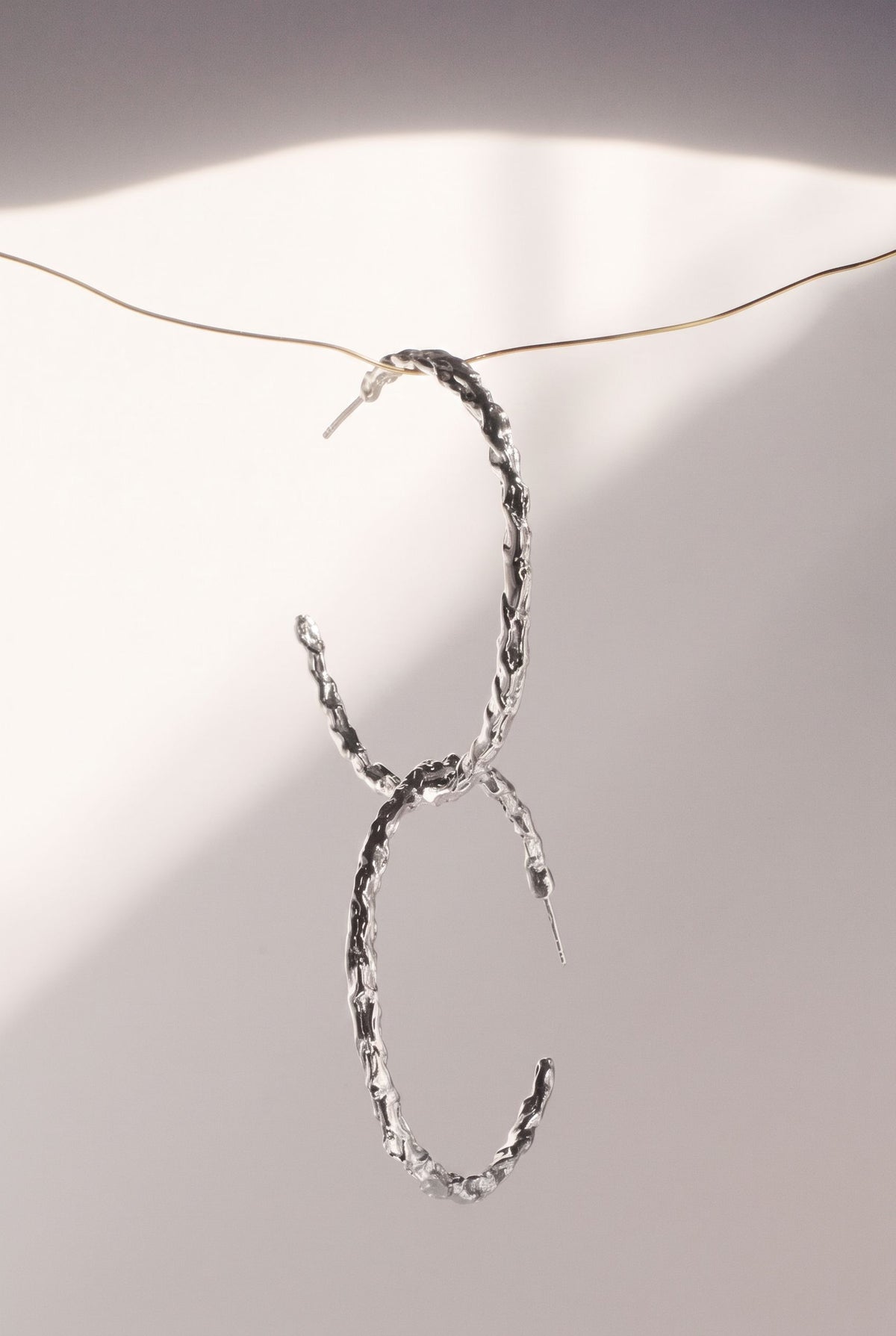 Sol Origen Hoops, silver version, hoop earrings by Bocavolcan